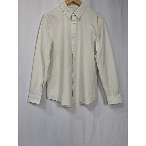 Lululemon New Venture White Polyester Classic-Fit Long-Sleeve Shirt Size M - Picture 2 of 4